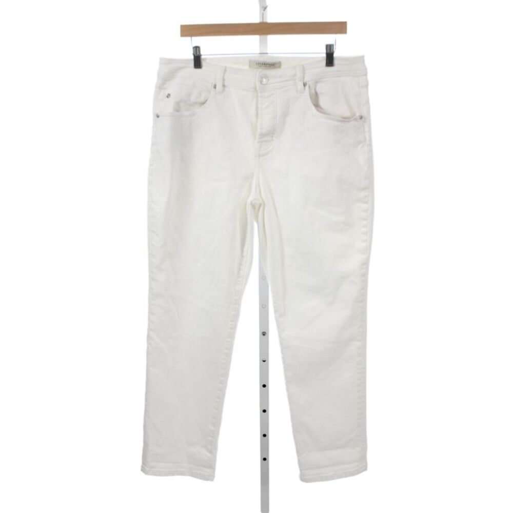 Liverpool Los Angeles Womens Straight Jeans White Cotton Blend Size 14